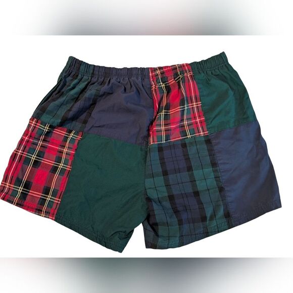 Men's Vintage‎ Patchwork Plaid Madres Swim Trunks Shorts Size Large.  Summer - Picture 3 of 4